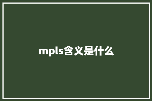 mpls含义是什么